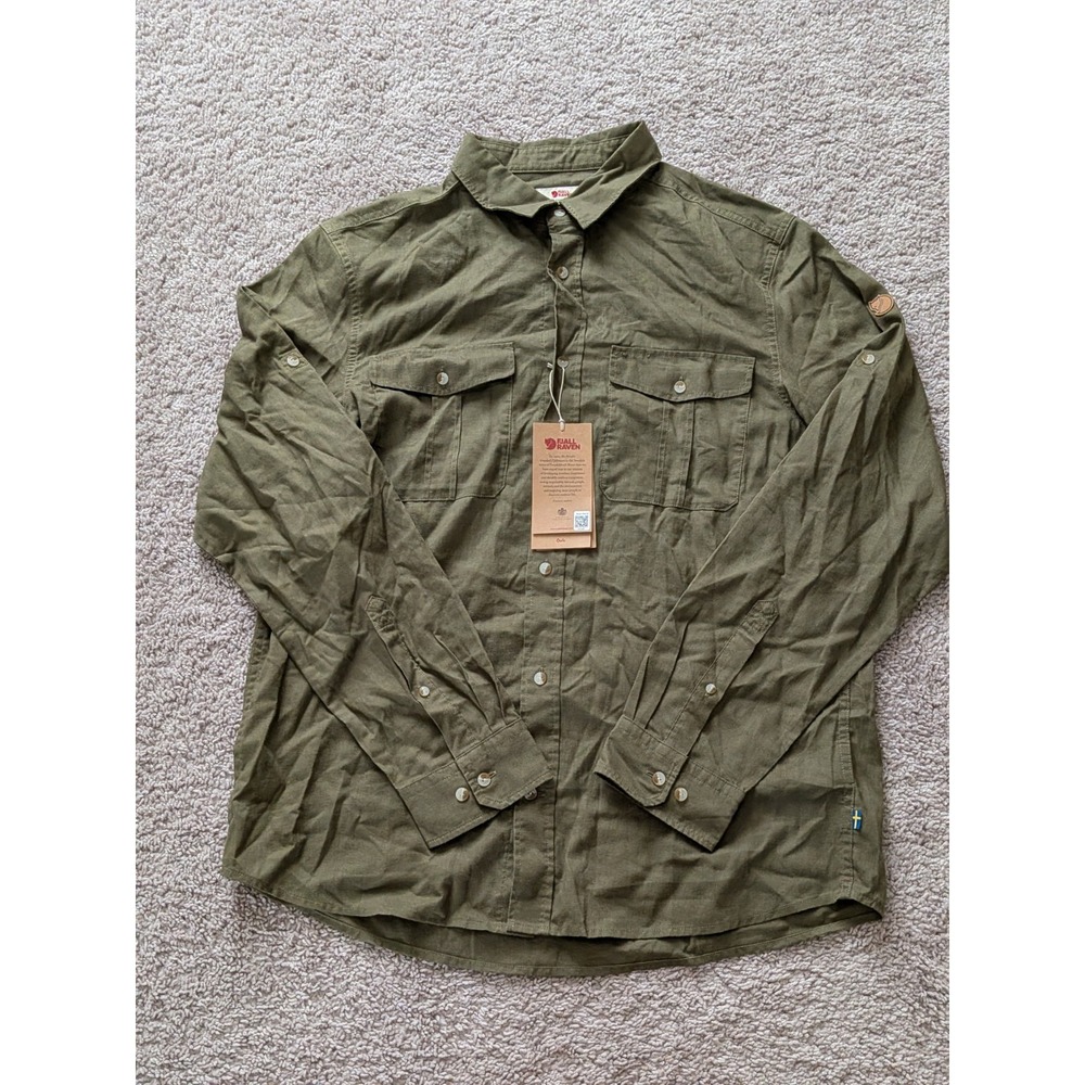 FjallRaven Ovik Travel Shirt Long Sleeve Mens Large NWT Outdoor Hemp Blend